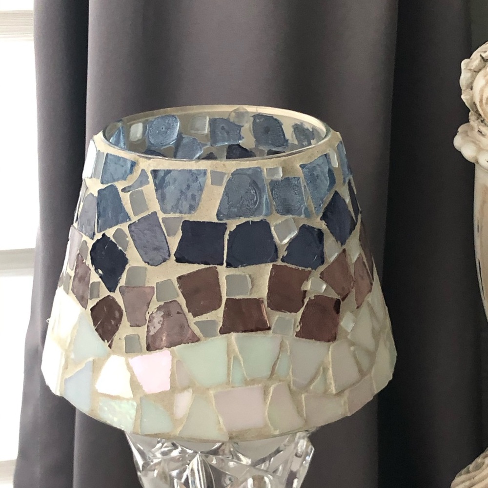 Home Interiors Mosaic Glass Lamp Shade for jar candles